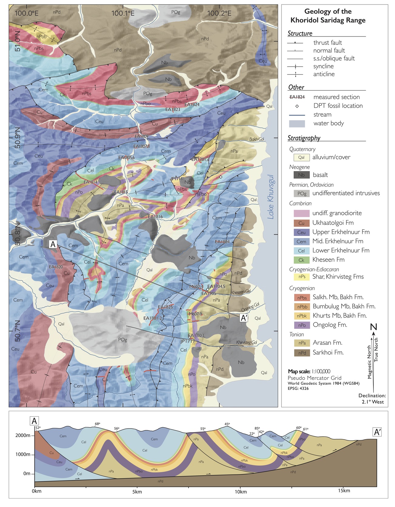 A map of geological features Description automatically generated