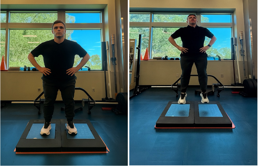 A person standing on step boards Description automatically generated