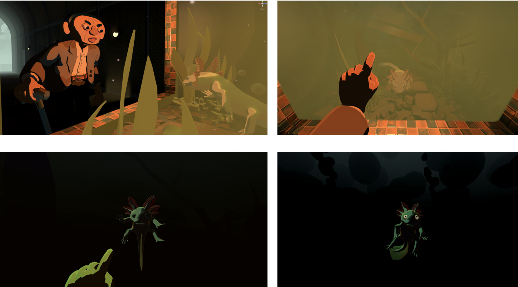 A sequence of submergence in Face Jumping (TenderClaws 2025).