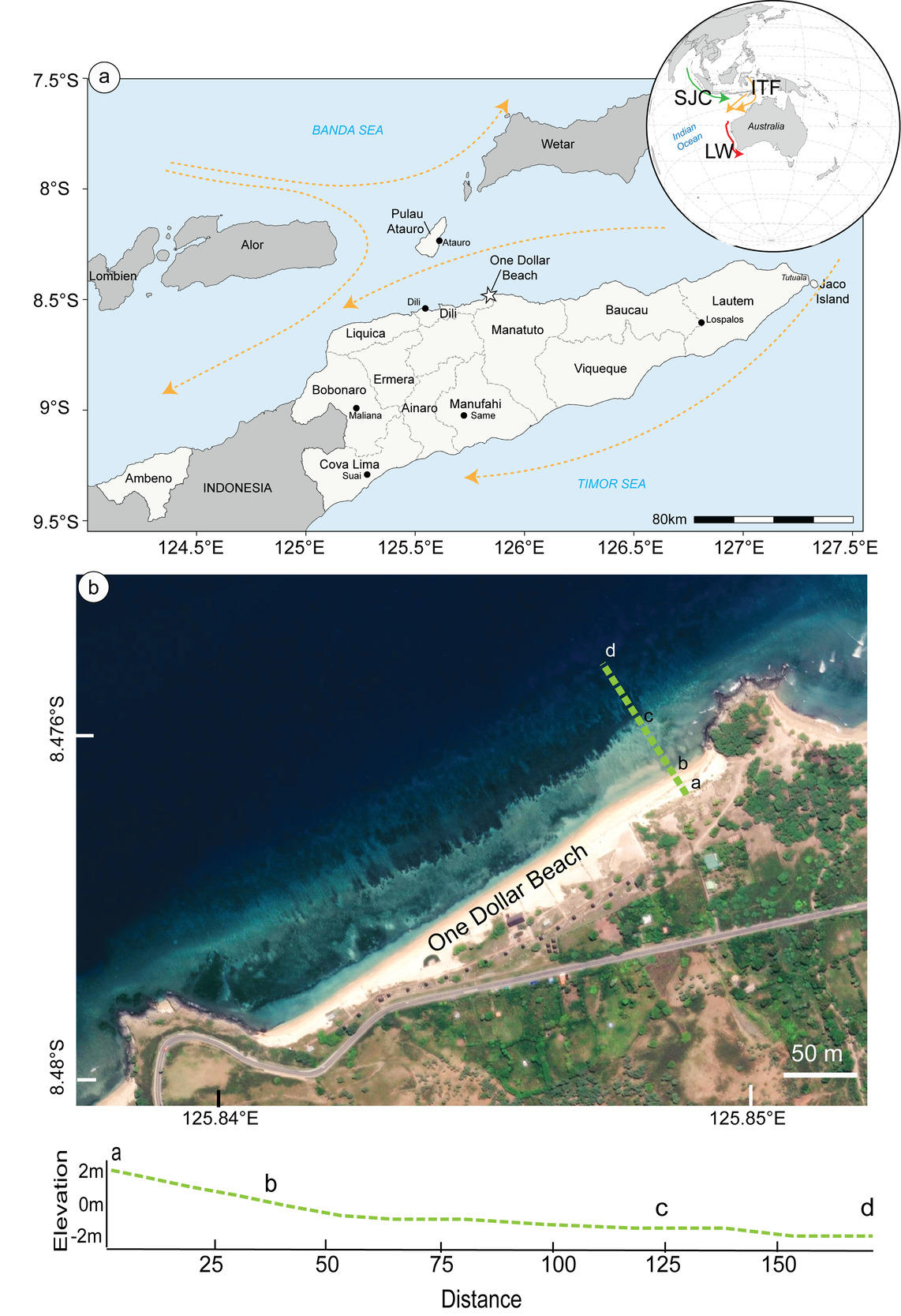 A map of a beach and land Description automatically generated