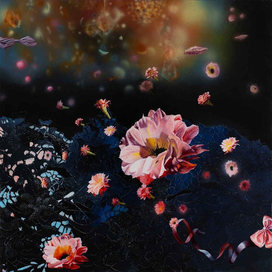 A painting of flowers and leaves AI-generated content may be incorrect.