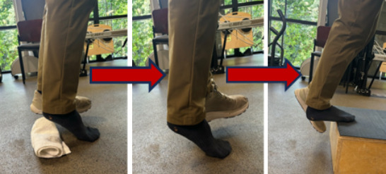 A person's legs and feet with red arrows AI-generated content may be incorrect.