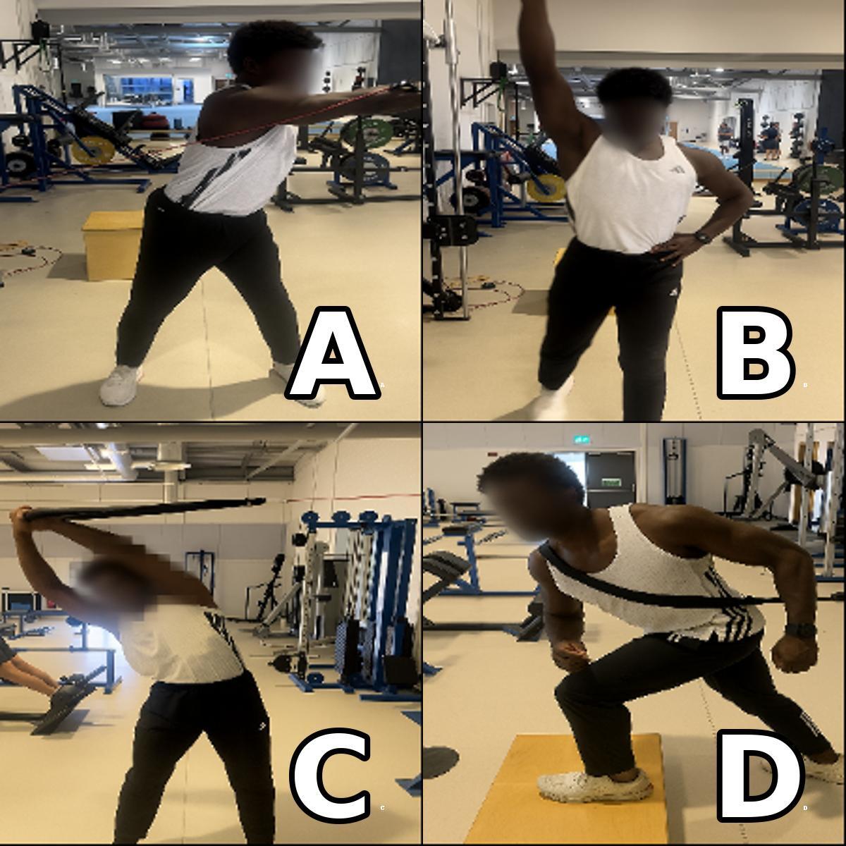 A collage of a person in a gym Description automatically generated