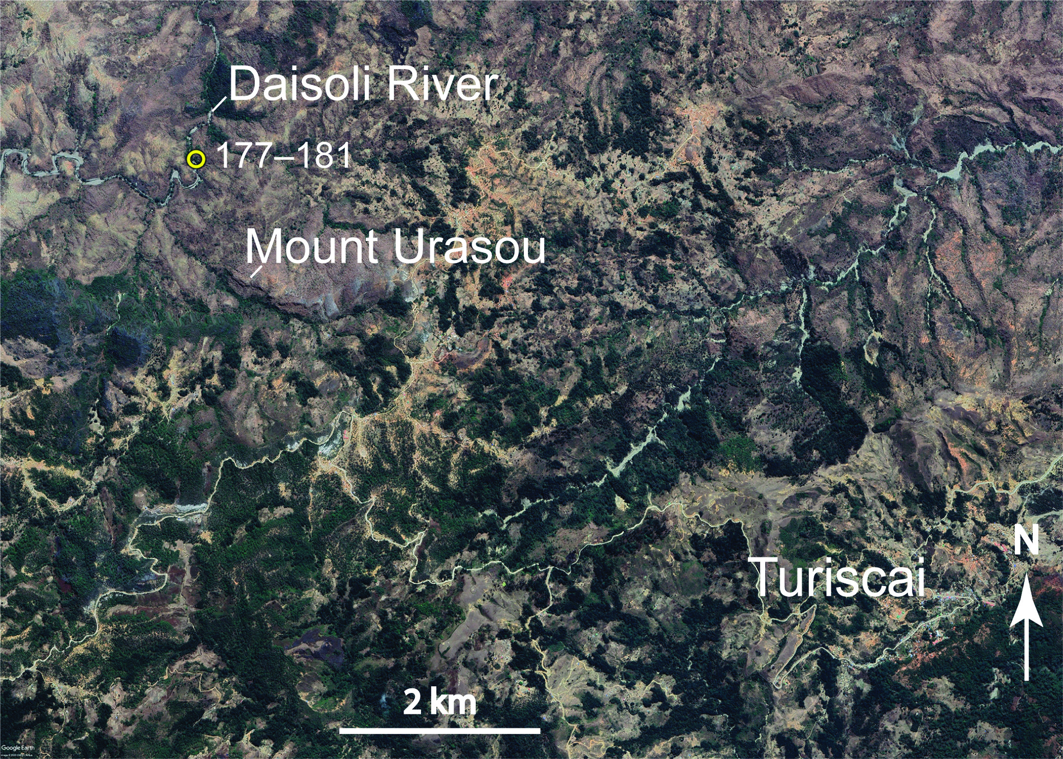 A satellite view of a mountain range AI-generated content may be incorrect.