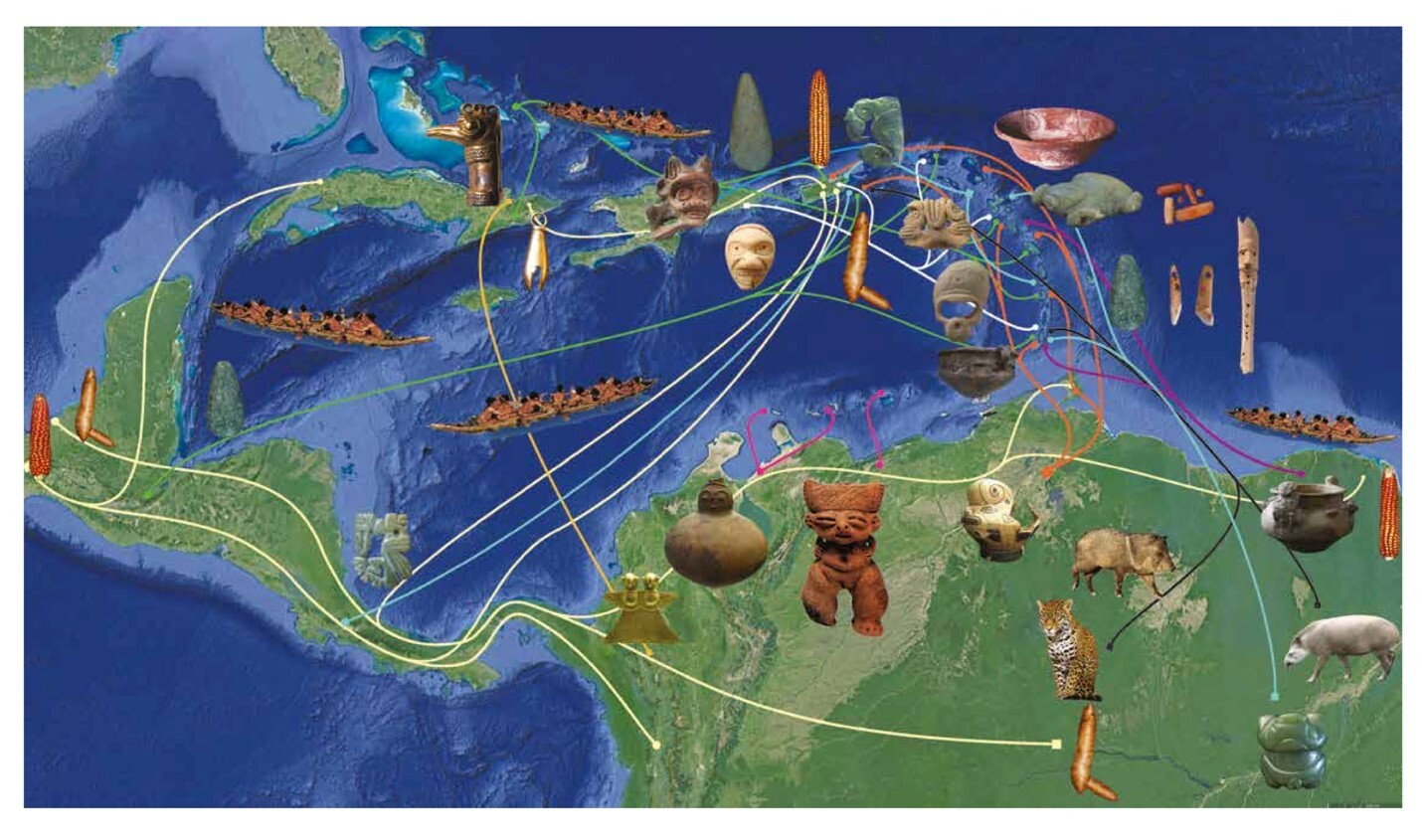 A map of the world with various objects Description automatically generated