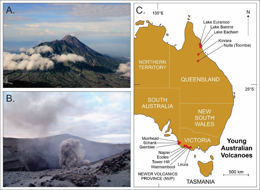 A collage of a volcano Description automatically generated 