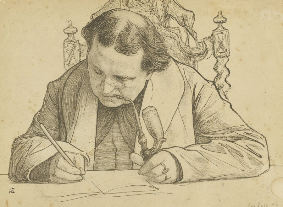 Drawing of Kuyper as a journalist