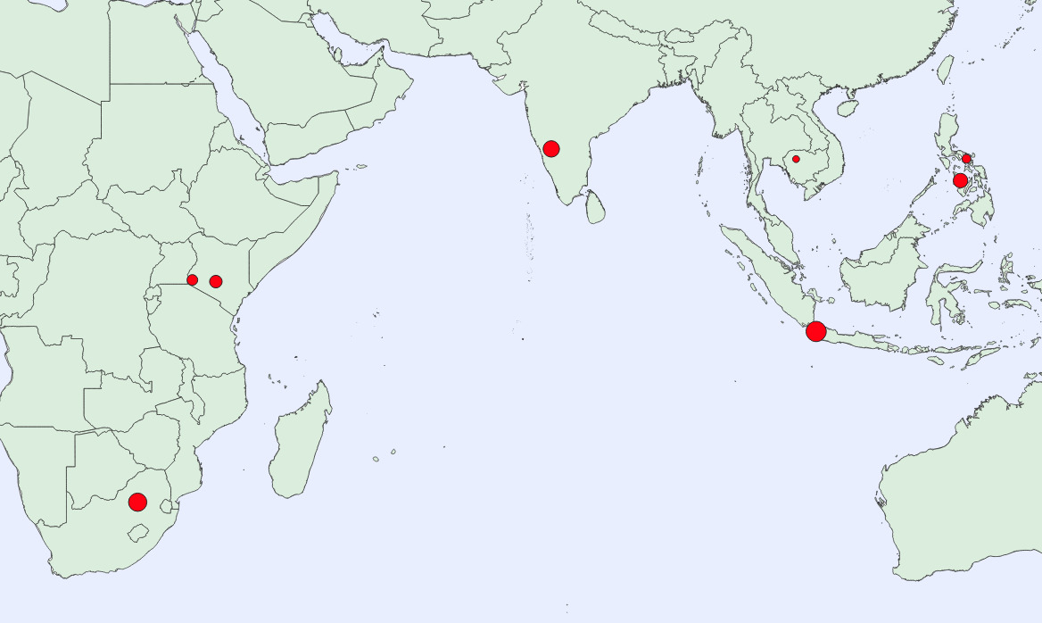 A map of the world with red dots AI-generated content may be incorrect.