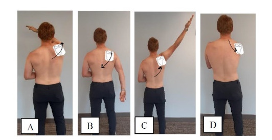 A person standing in different positions Description automatically generated