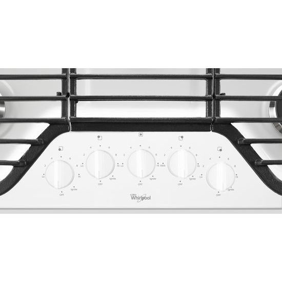 Model: WCG51US6DW | Whirlpool 36 inch 5 Burner Gas Cooktop with Fifth Burner Model: WCG51US6DW | Whirlpool 36 inch 5 Burner Gas Cooktop with Fifth Burner