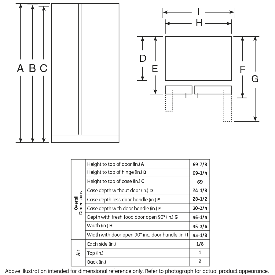 Model: PZS22MMKES | GE Profile GE Profile™ Series 21.9 Cu. Ft. Counter-Depth Side-By-Side Refrigerator