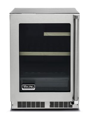 Viking 24"W REFRIGERATOR- CLEAR GLASS DOOR- STAINLESS