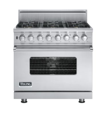 Viking PRO DF 36"W SEALED BURNER RANGE-6B SS/LP