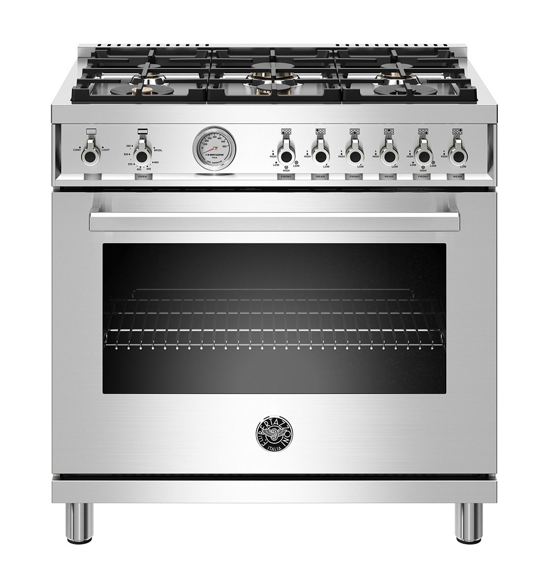 Bertazzoni 36" Professional Series range - Gas oven - 6 brass burners - LP version