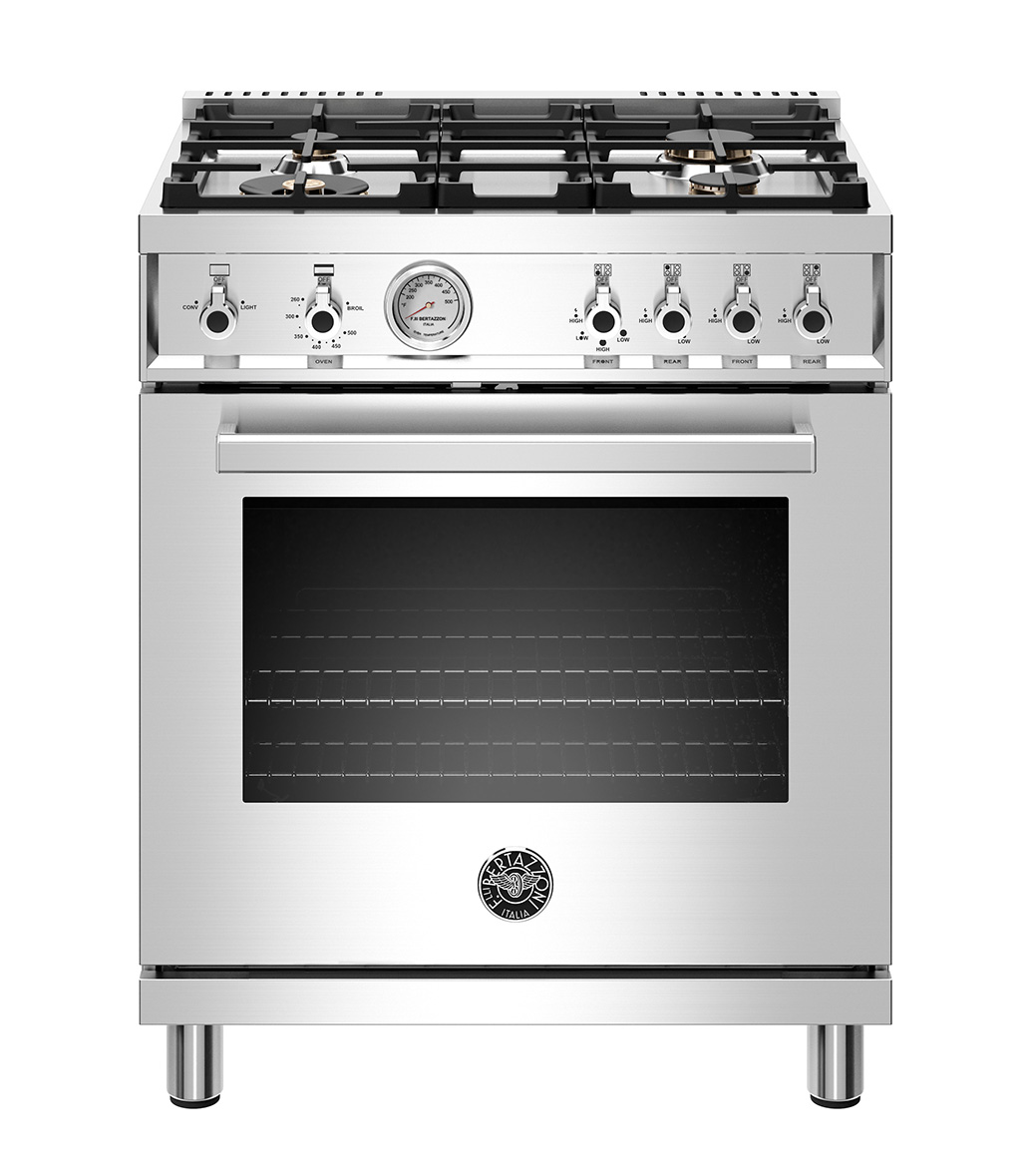 Bertazzoni 30" Professional Series range - Gas oven - 4 brass burners - LP version