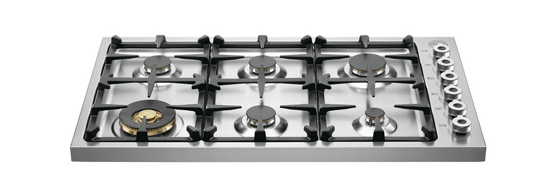 Model: DB36600X | Bertazzoni 36" Drop-in Cooktop 6 Brass Burners