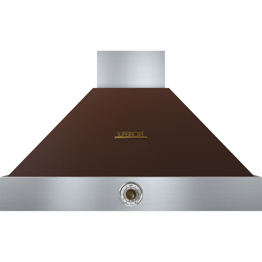 Superiore 36-In. Deco Range Hood with Brown Finish and Bronze Accents