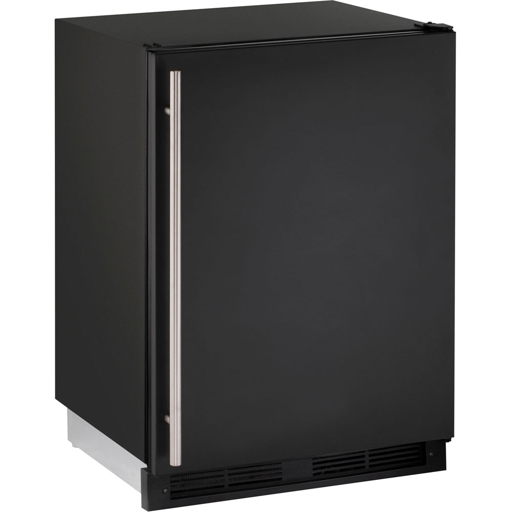 U-Line 24-In. Frost-Free Black Field-Reversible Combo Refrigerator/Ice Maker