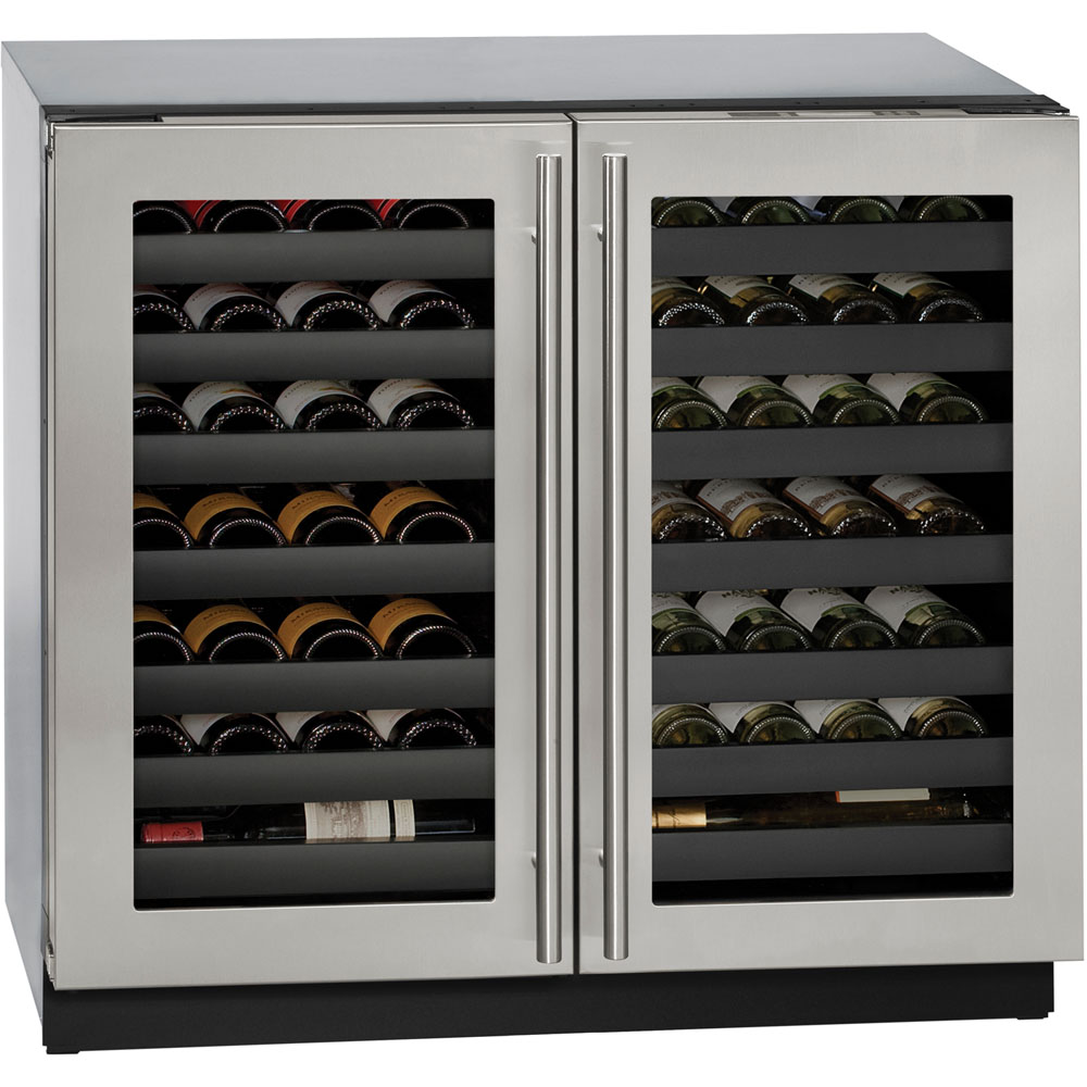 U-Line 36-In. Modular 3000 Series Stainless Frame Double-Door Wine Captain Beverage Chiller