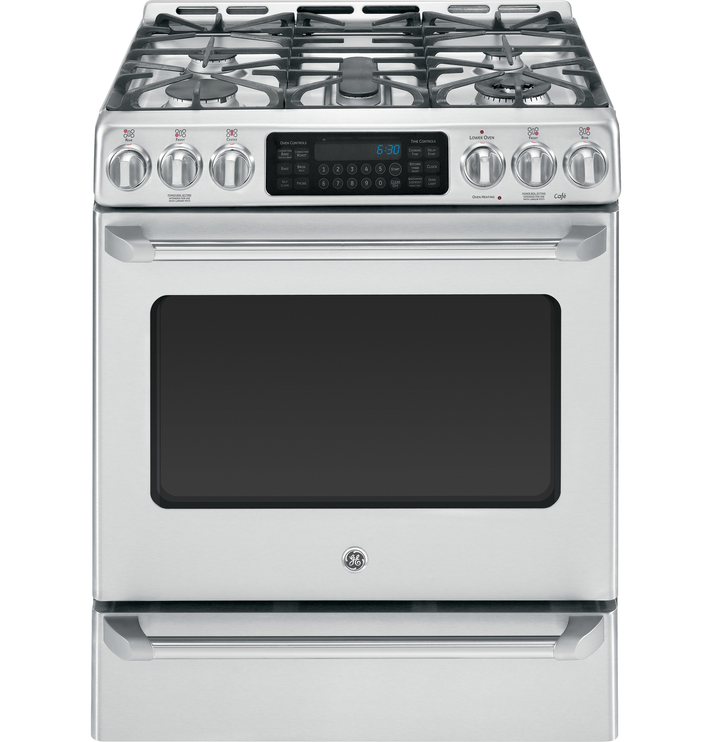 GE Cafe GE Café™ Series Slide-In Front Control Dual-Fuel Range with Baking Drawer