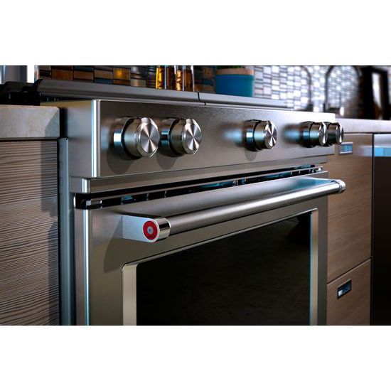 Model: KSDB900ESS | KitchenAid 30-Inch 5-Burner Dual Fuel Convection Slide-In Range with Baking Drawer