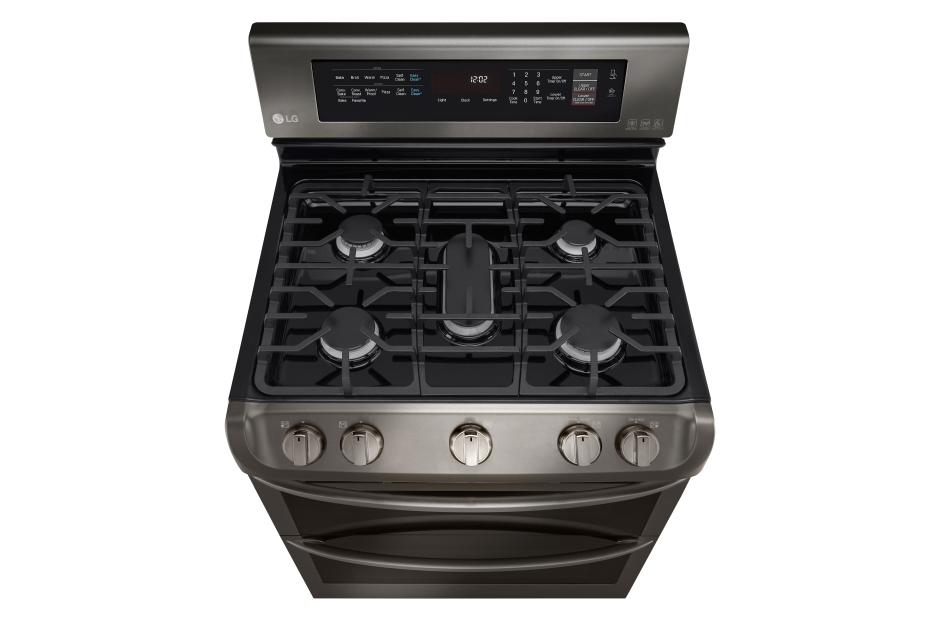 Model: LDG4313BD | LG 6.9 cu. ft. Gas Double Oven Range with ProBake Convection® and EasyClean®