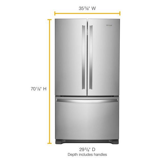 Model: WRF540CWHZ | Whirlpool 36-inch Wide Counter Depth French Door Refrigerator - 20 cu. ft.