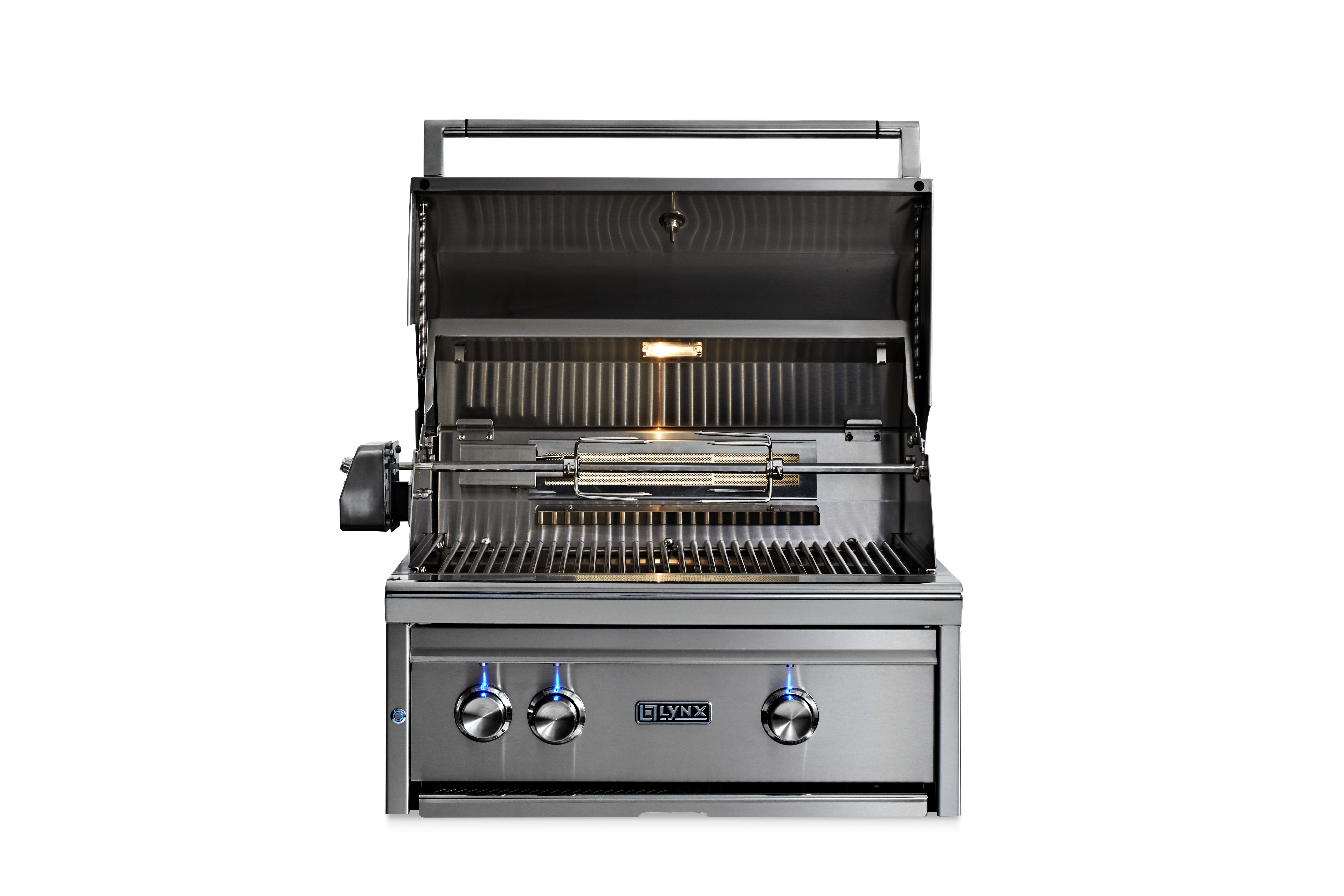 Model: L27R-3-LP | Lynx 27" Lynx Professional Built In Grill with 2 Ceramic Burners and Rotisserie, LP