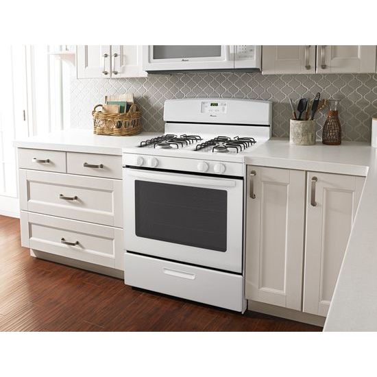 Model: AGR5330BAW | Amana 30-inch Gas Range with Easy Touch Electronic Controls