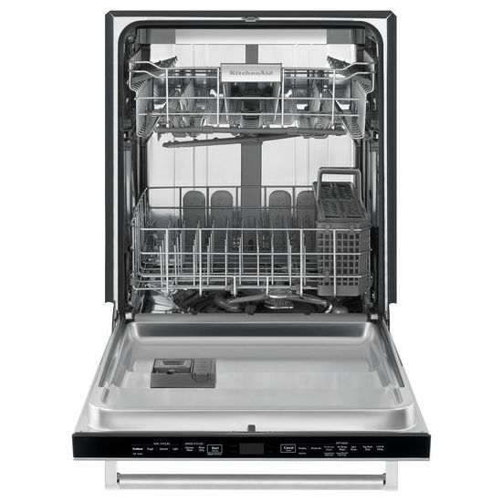 Model: KDTM404ESS | KitchenAid 44 dBA Dishwasher with Dynamic Wash Arms