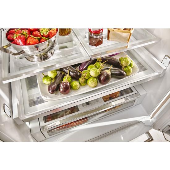 Model: KRFF507HWH | KitchenAid 26.8 cu. ft. 36-Inch Width Standard Depth French Door Refrigerator with Exterior Ice and Water