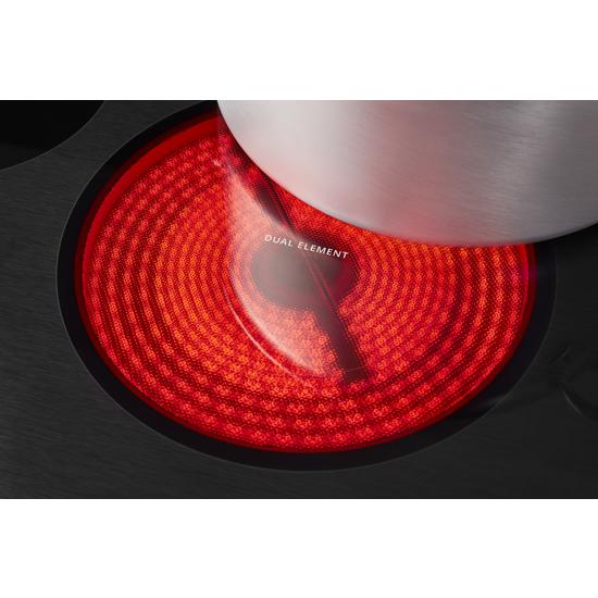 Model: WCE97US0HS | Whirlpool 30-inch Electric Ceramic Glass Cooktop with Two Dual Radiant Elements