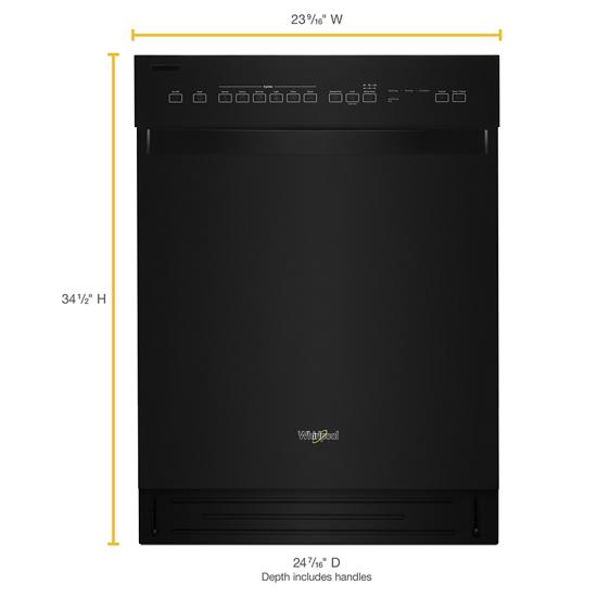 Model: WDF550SAHB | Whirlpool Quiet Dishwasher with Stainless Steel Tub