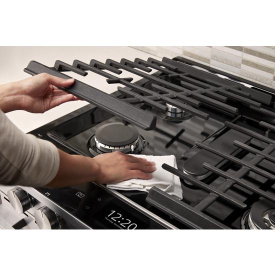 Model: WEGA25H0HZ | Whirlpool 5.8 cu. ft. Smart Slide-in Gas Range with EZ-2-Lift™ Hinged Cast-Iron Grates