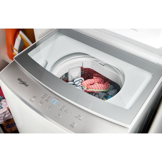 Model: WET4124HW | Whirlpool 1.6 cu.ft, 120V/20A Electric Stacked Laundry Center with 6 Wash cycles and Wrinkle Shield™