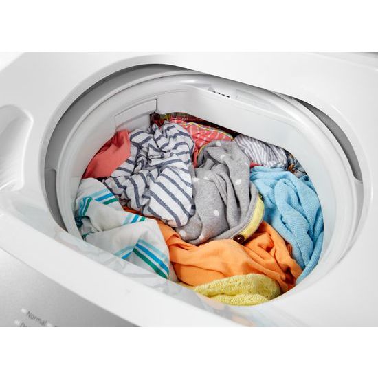 Model: WET4124HW | Whirlpool 1.6 cu.ft, 120V/20A Electric Stacked Laundry Center with 6 Wash cycles and Wrinkle Shield™