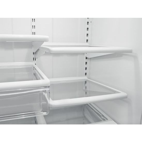 Model: WRB329DMBW | Whirlpool 30-inches wide Bottom-Freezer Refrigerator with SpillGuard™ Glass Shelves - 18.7 cu. ft.