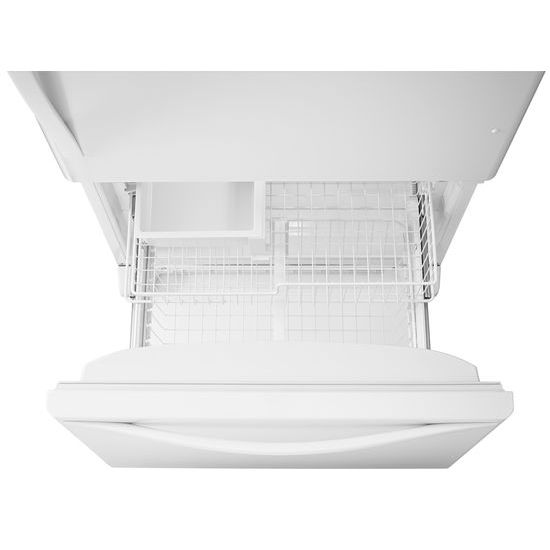 Model: WRB329DMBW | Whirlpool 30-inches wide Bottom-Freezer Refrigerator with SpillGuard™ Glass Shelves - 18.7 cu. ft.