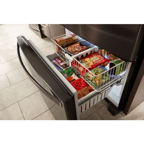 Model: WRF555SDHV | Whirlpool 36-inch Wide French Door Refrigerator in Fingerprint-Resistant Stainless Steel - 25 cu. ft.