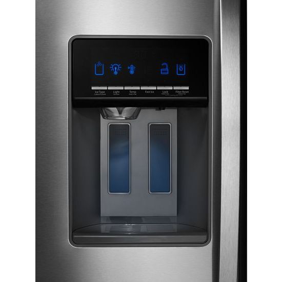 Model: WRS586FIEM | Whirlpool 36-inch Wide Side-by-Side Refrigerator with Temperature Control - 26 cu. ft.