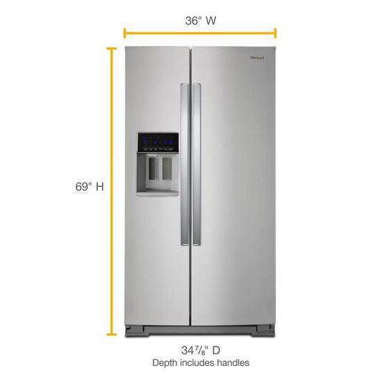 Model: WRS588FIHZ | Whirlpool 36-inch Wide Side-by-Side Refrigerator - 28 cu. ft.