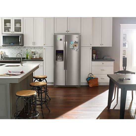 Model: WRS973CIDM | Whirlpool 36-inch Wide Side-by-Side Counter Depth Refrigerator with StoreRight™ Dual Cooling System - 23 cu. ft.