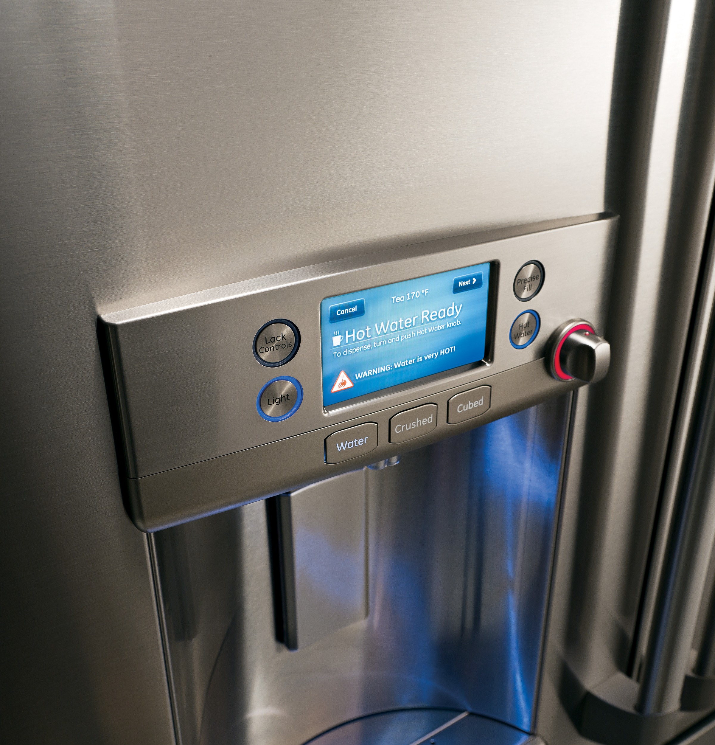 Ge Cafe Cye22tshss Ge Cafe Series Energy Star 22 2 Cu Ft Counter Depth French Door Refrigerator With Hot Water Dispenser Cye22tshss Art Handler S Appliance Center