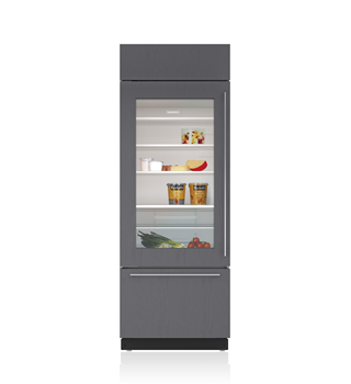 Model: BI-30UA/O-LH | Sub-Zero 30" Classic Over-and-Under Refrigerator/Freezer with Glass Door - Panel Ready