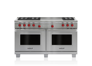 Model: DF606F-LP | Wolf 60" Dual Fuel Range - 6 Burners and French Top