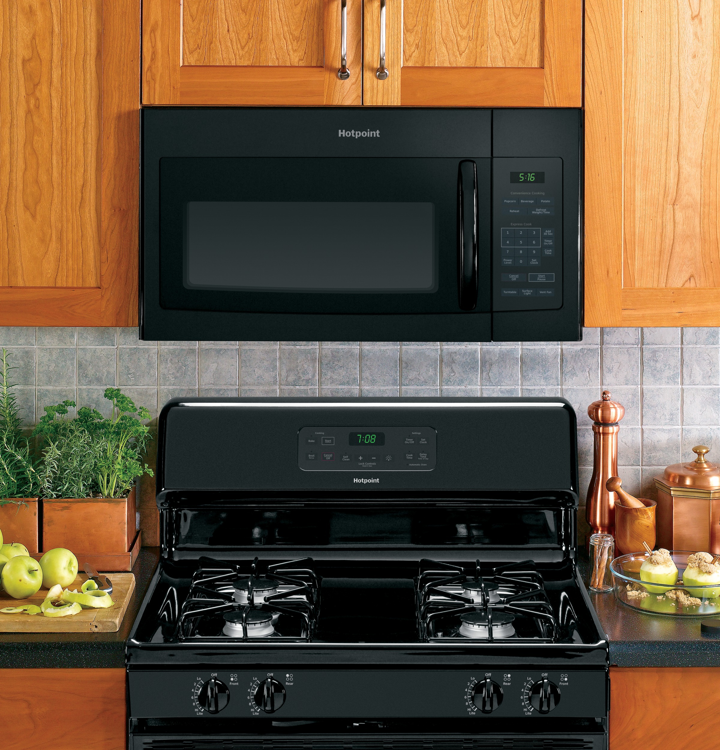 Model: RVM5160DHBB | Hotpoint Hotpoint® 1.6 Cu. Ft. Over-the-Range Microwave Oven