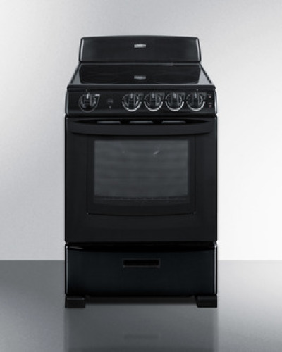 Summit 24" wide smoothtop electric range in black