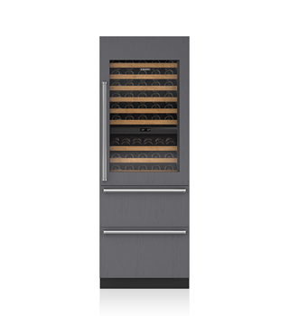 Sub-Zero 30" Designer Wine Storage with Refrigerator Drawers - Panel Ready