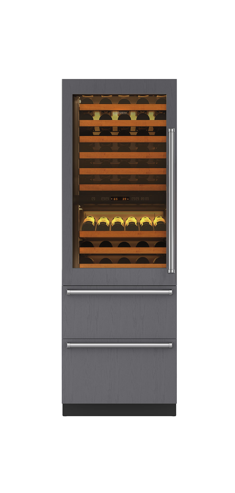 Sub-Zero 27" Integrated Wine Storage with Refrigerator Drawers - Panel Ready