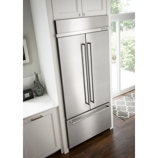 Kitchenaid Kbfn502ess 24 2 Cu Ft 42 Width Built In Stainless French Door Refrigerator With Platinum Interior Design Kbfn502ess Snyder Diamond